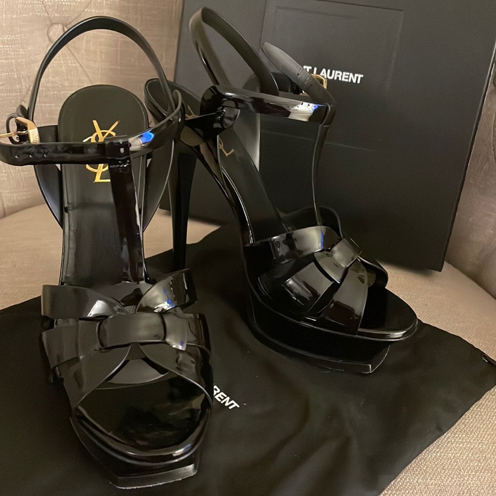 Saint Laurent Tribute Platforms Black Patent